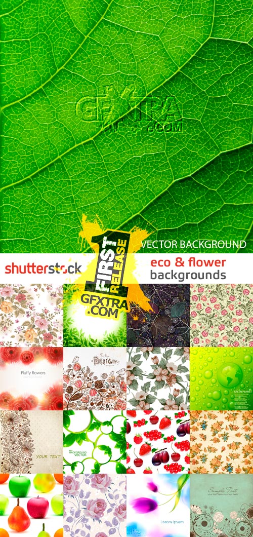 Amazing SS - Eco &amp; Flower Backgrounds, 25xEPS