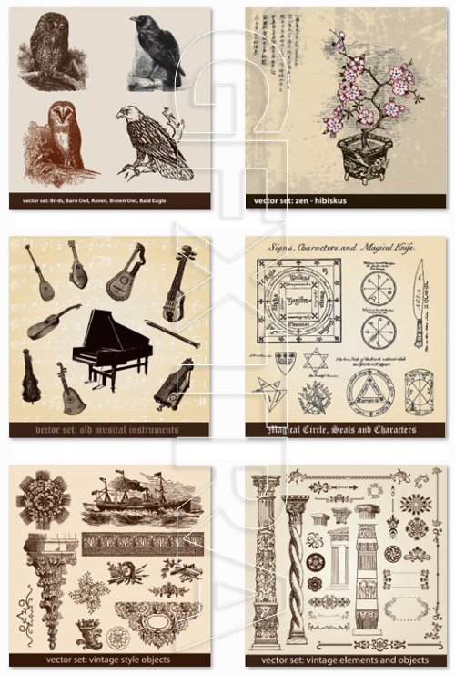 Vintage Design Elements and Objects 26xEPS