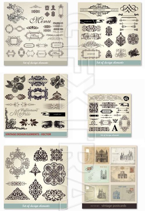 Vintage Design Elements and Objects 26xEPS