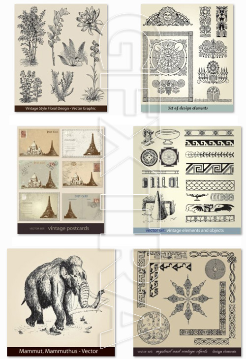 Vintage Design Elements and Objects 26xEPS