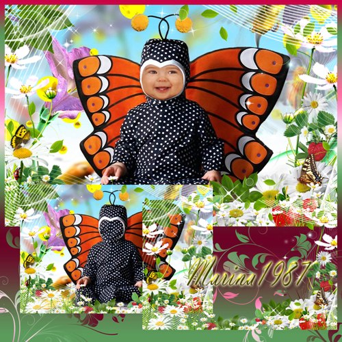 Children's template  for Photoshop - Little Butterfly