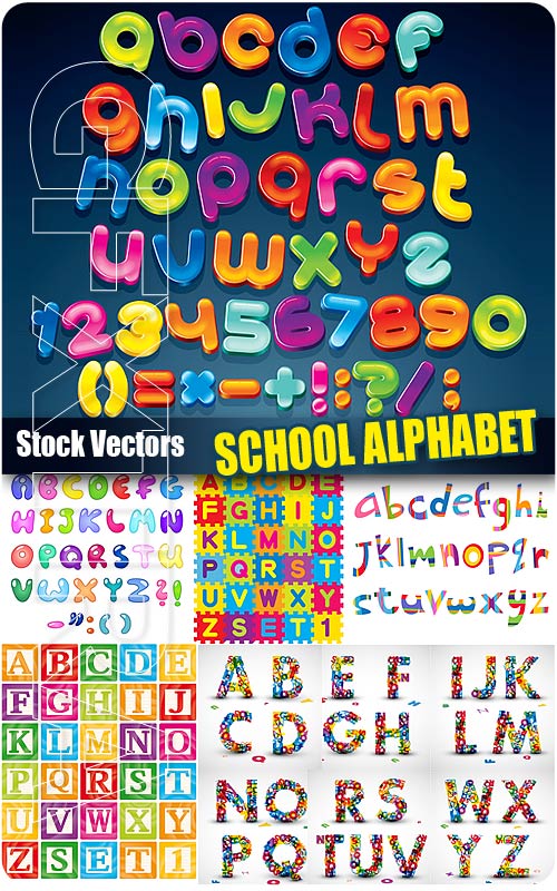 School alphabet - Stock Vectors