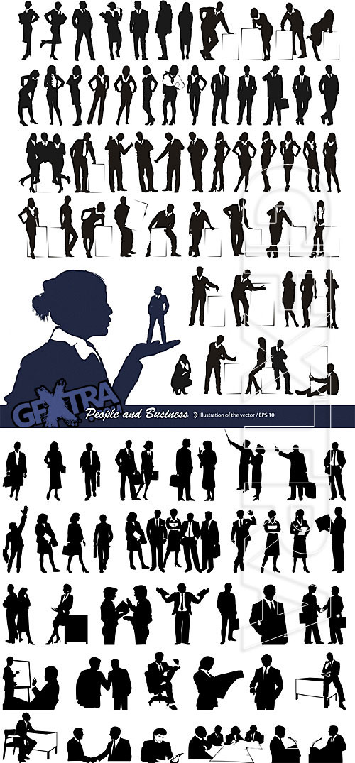 Silhouettes of business people 2