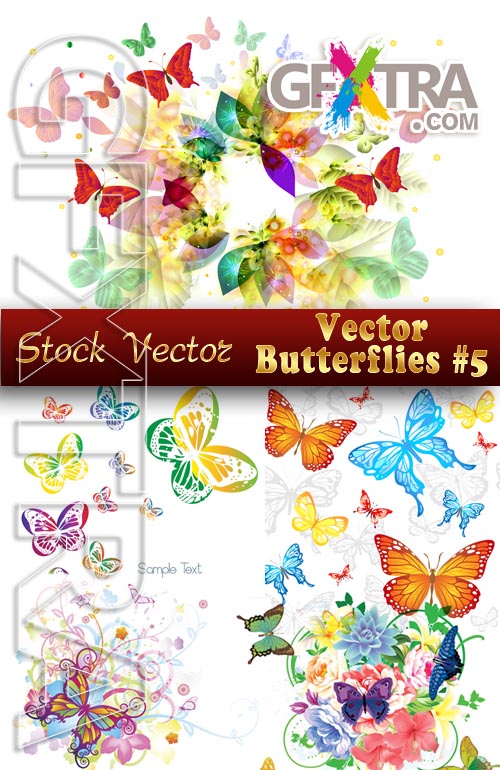 Vector Butterflies #5 - Stock Vector