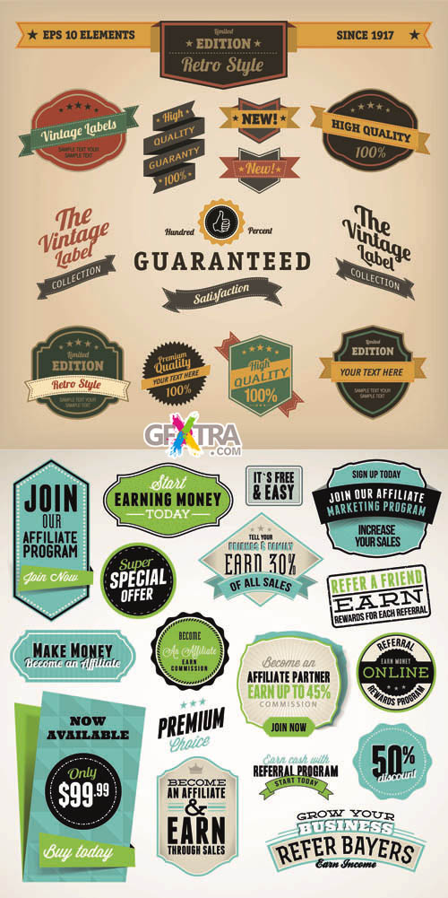 COPYRIGHT! Labels Vector Collection #96