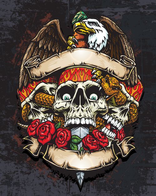 T-Shirt Skull Designs VI, 13xEPS T-Shirt Skull Designs VI, 13xEPS