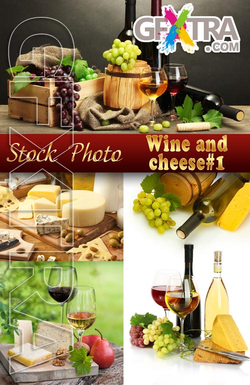 Wine and Cheese - Stock Photo