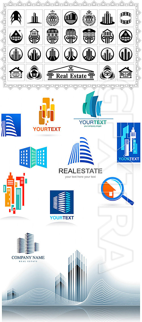 Real estate icons and logos