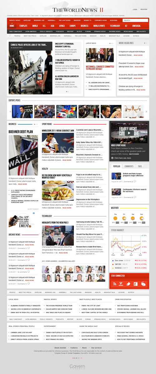 Gavick - The World News II v2.11 For Joomla 2.5 Template - Retail