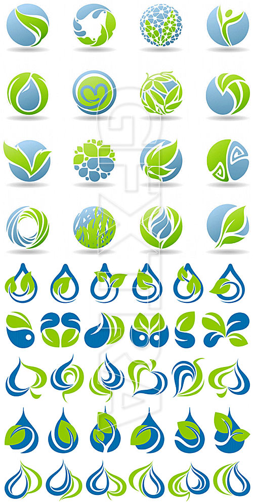 Drops and leaves icons