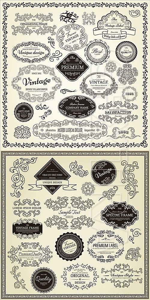 Set of vintage design elements 2