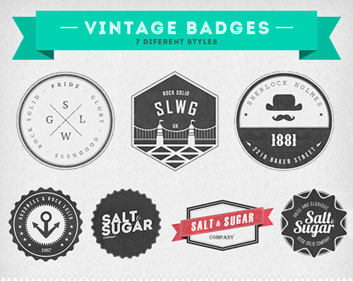 Insignias Vintage Badges PSD Template