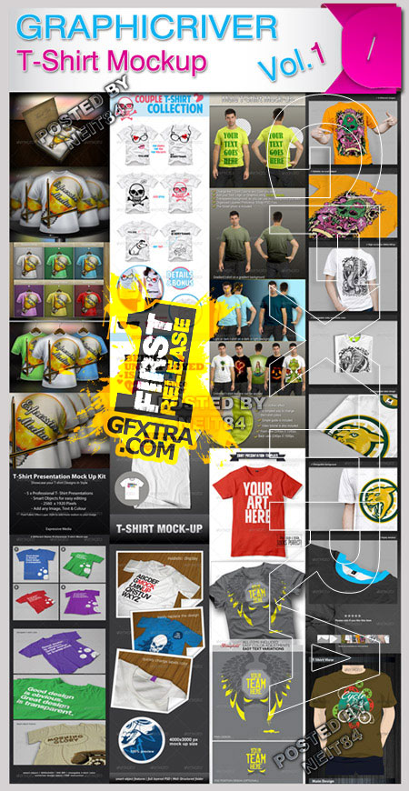 GraphicRiver: Design T-Shirt Mock-up Collection Vol.1