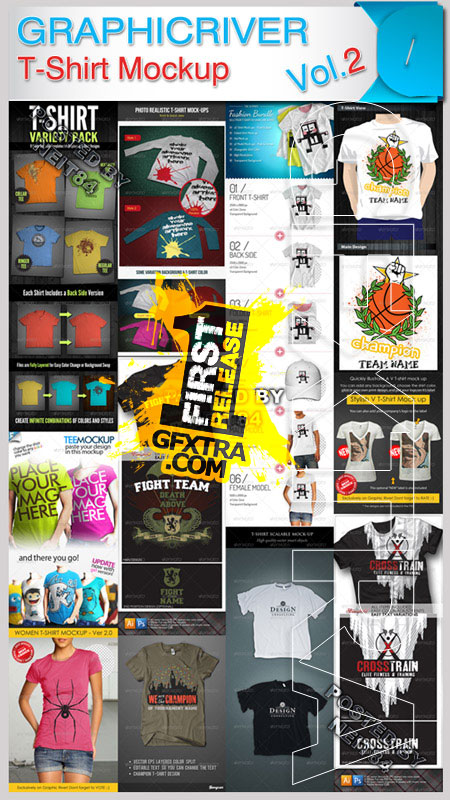 GraphicRiver: Design T-Shirt Mock-up Collection Vol.2