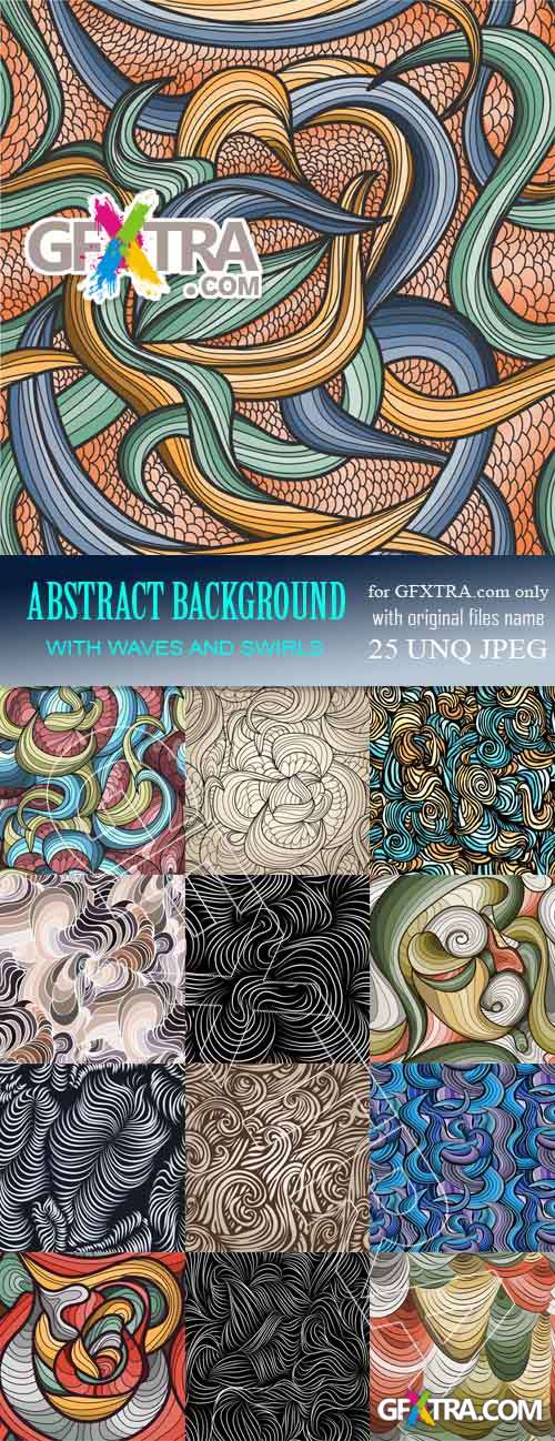 Abstract background with waves and swirls, 25 EPS