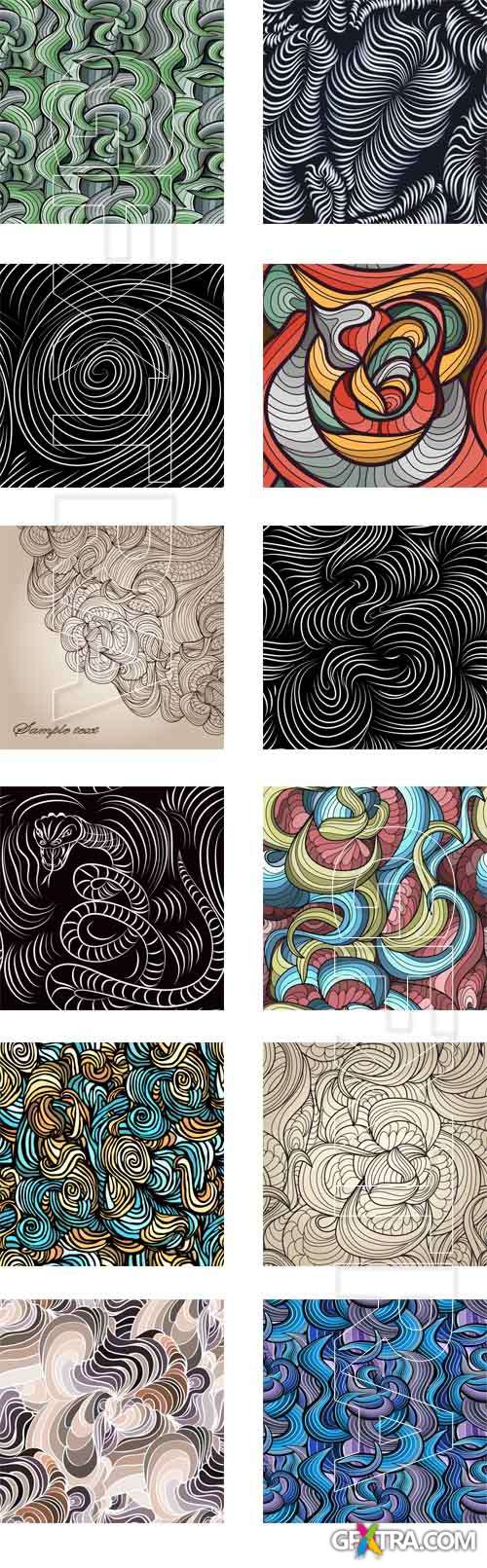 Abstract background with waves and swirls, 25 EPS