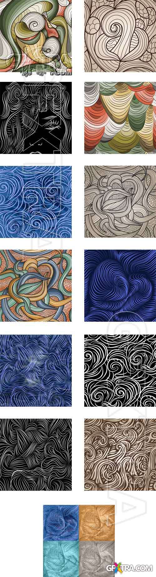 Abstract background with waves and swirls, 25 EPS