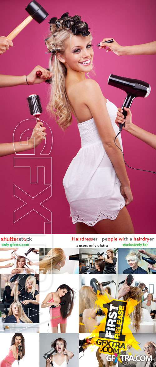 Hairdresser - People with a Hairdryer, 41xJPGs