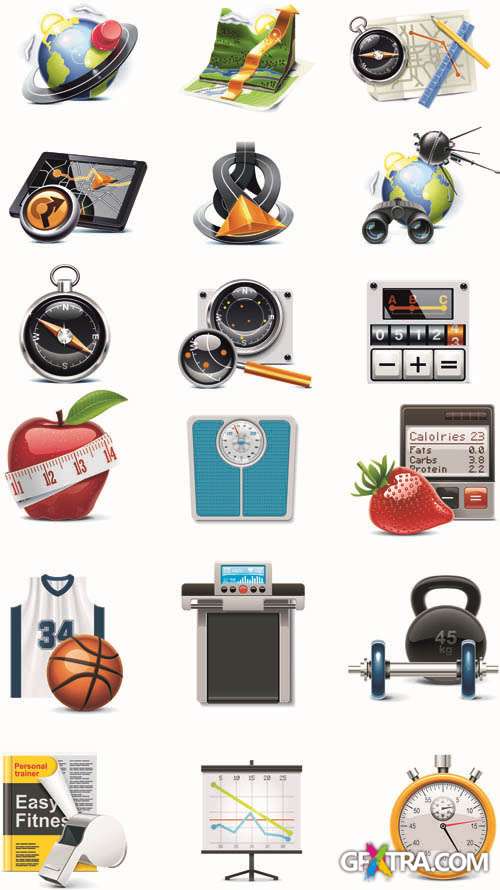 3D Icons Vector Set 2xEPS