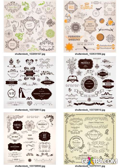 Amazing SS - Floral Ornaments &amp; Vintage Labels 5, 25xEPS