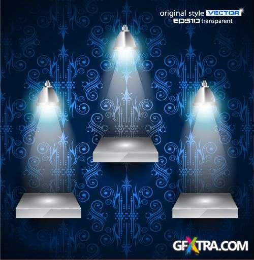 Shelf with LED Spotlights 25xEPS