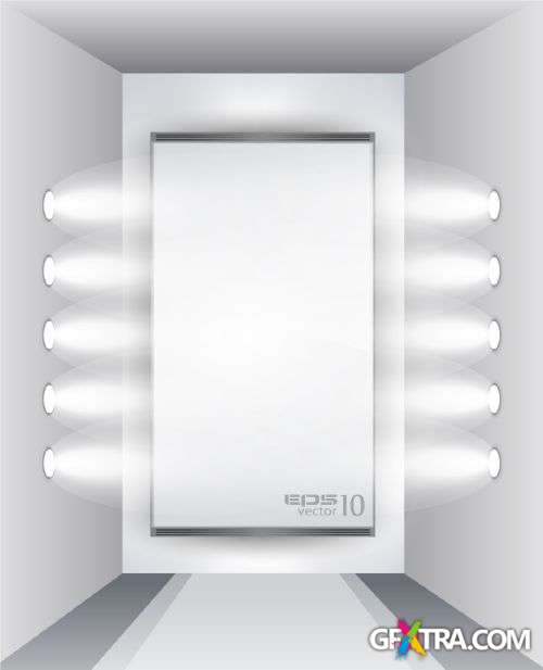 Shelf with LED Spotlights 25xEPS