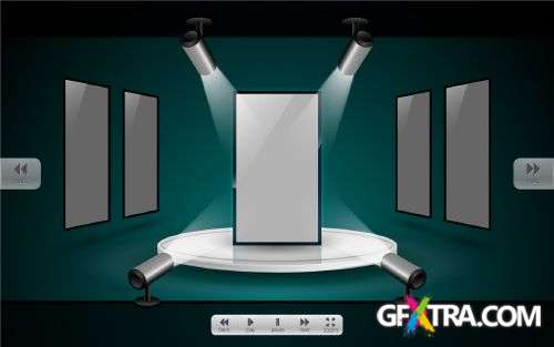 Shelf with LED Spotlights 25xEPS