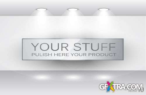 Shelf with LED Spotlights 25xEPS