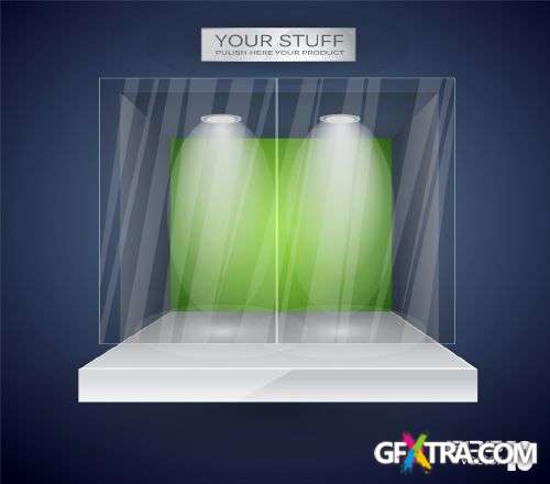 Shelf with LED Spotlights 25xEPS