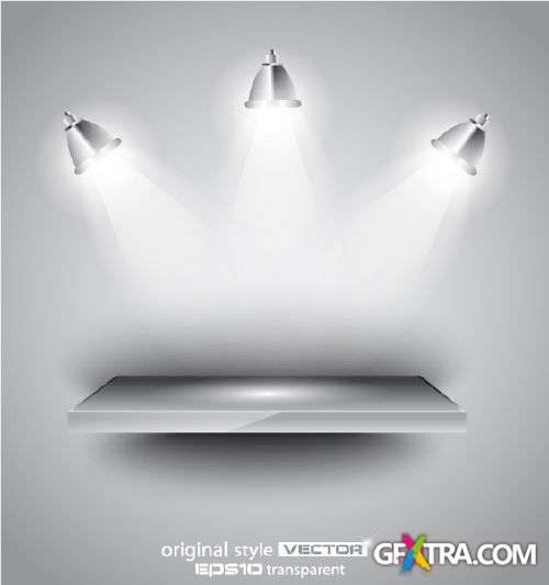 Shelf with LED Spotlights 25xEPS