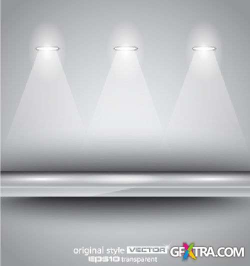 Shelf with LED Spotlights 25xEPS