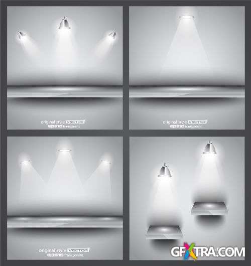 Shelf with LED spotlights - Shutterstock 25xEPS
