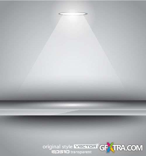 Shelf with LED Spotlights 25xEPS