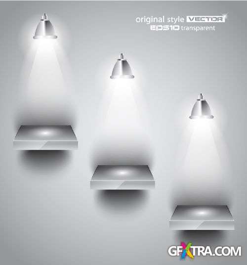 Shelf with LED Spotlights 25xEPS