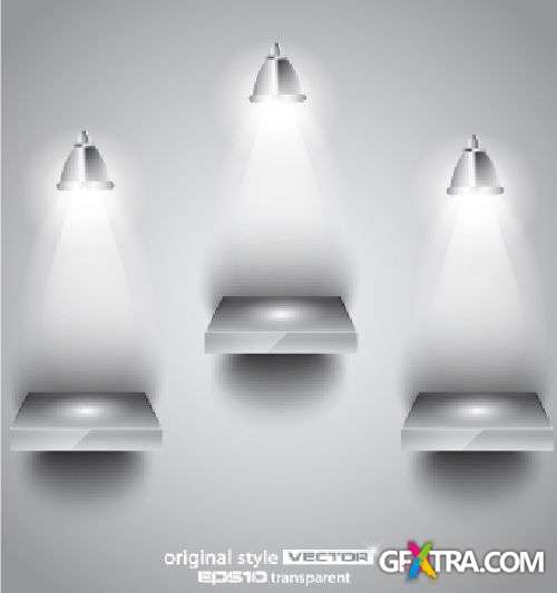 Shelf with LED Spotlights 25xEPS