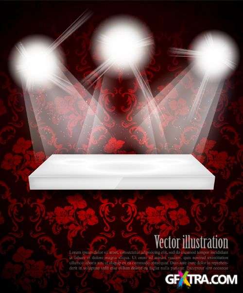 Shelf with LED Spotlights 25xEPS