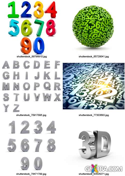 Amazing SS - 3D Numbers & Letters, 25xJPGs