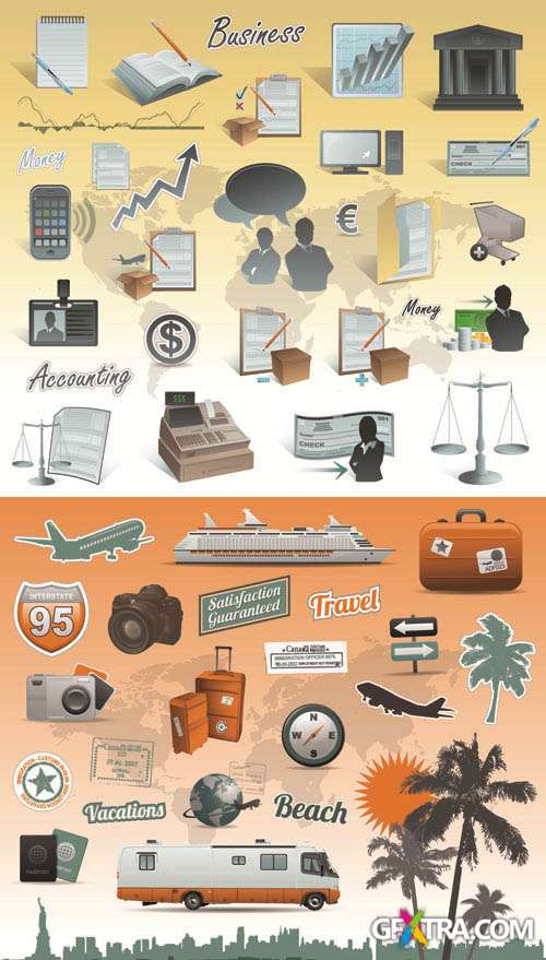 Travel and Business - Vector Icon Collection