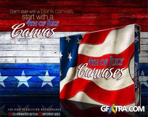 4th of July Canvases, 120 UHQ JPG Backgrounds in 5 sizes!