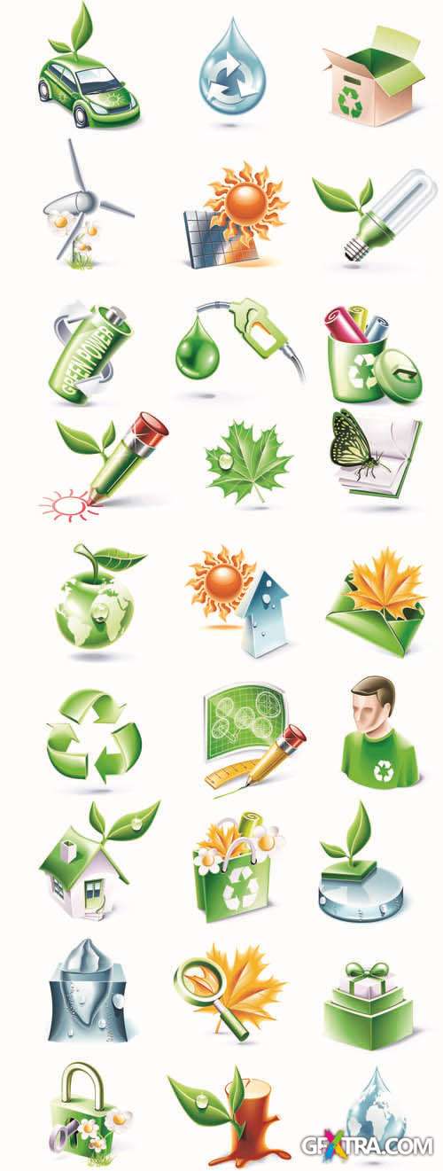 Bio and Nature - 3D Web Vector Icons Collection #6