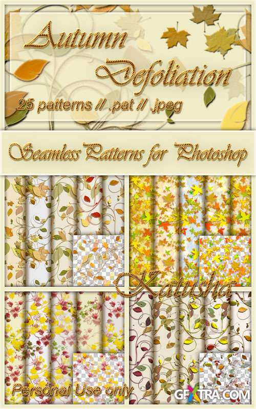 Seamless Patterns for Photoshop - Autumn Defoliation
