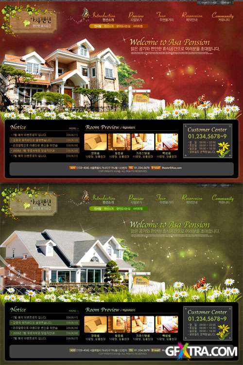PSD Web Templates - Welcome ASA PENSION - Red And Green Style