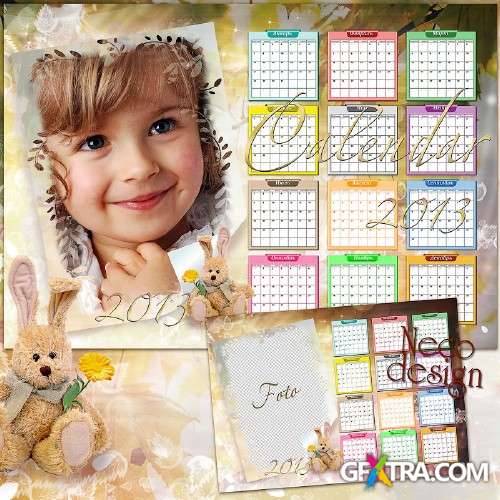  Children's calendar with a soft toy in 2013 year 