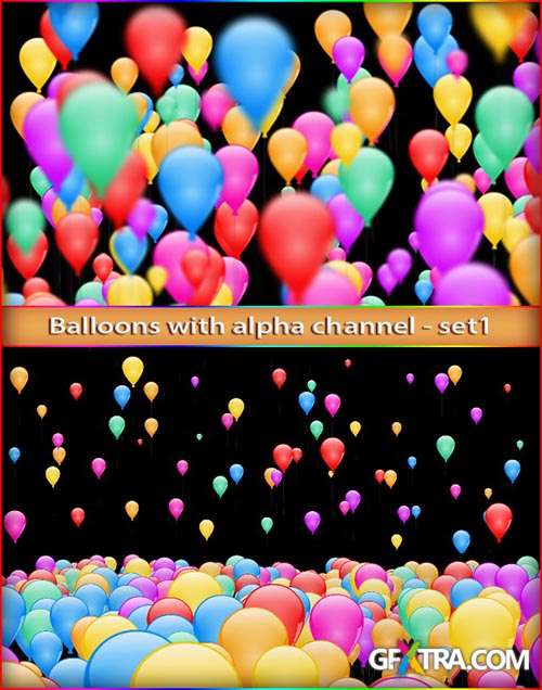 Balloons with alpha channel - set1