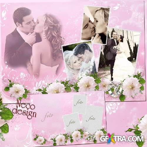 Wedding frame - a collage of four photos - Wedding Waltz