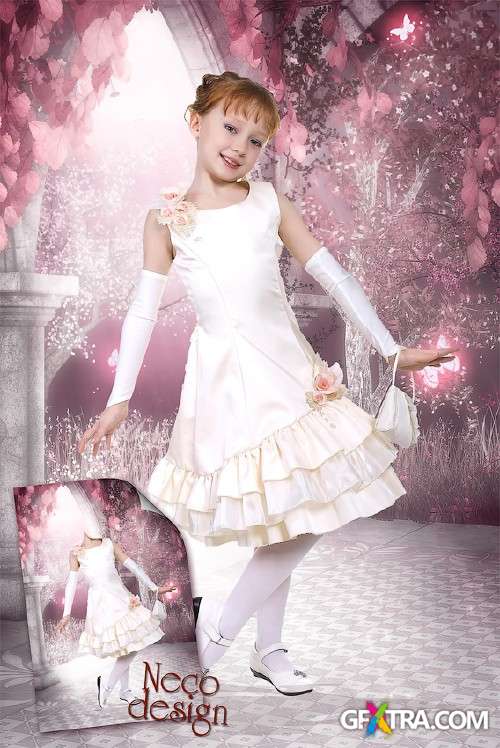 Children's template for girls - Little lady met at the ball