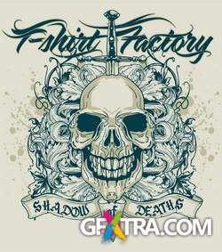 T-Shirt Skull Designs, 56xEPS ShutterStock