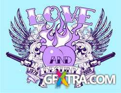 T-Shirt Skull Designs, 56xEPS ShutterStock