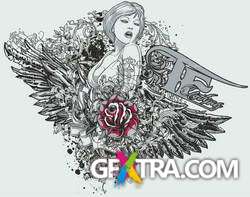 T-Shirt Skull Designs, 56xEPS ShutterStock