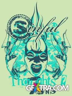 T-Shirt Skull Designs, 56xEPS ShutterStock